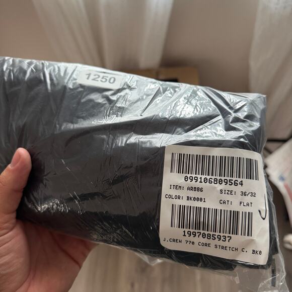 J.Crew 770 Straight Fit Stretch Chino Pants 36x32 Black Flat Front Twill Zip Fly - Picture 10 of 10